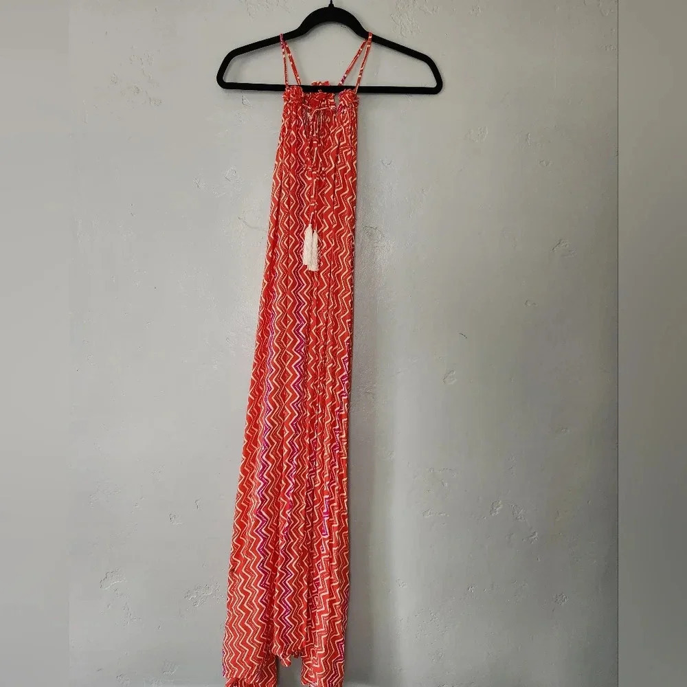 Natalie Martin Marliene Rayon Dress in Zig Zag Aperol sz Medium